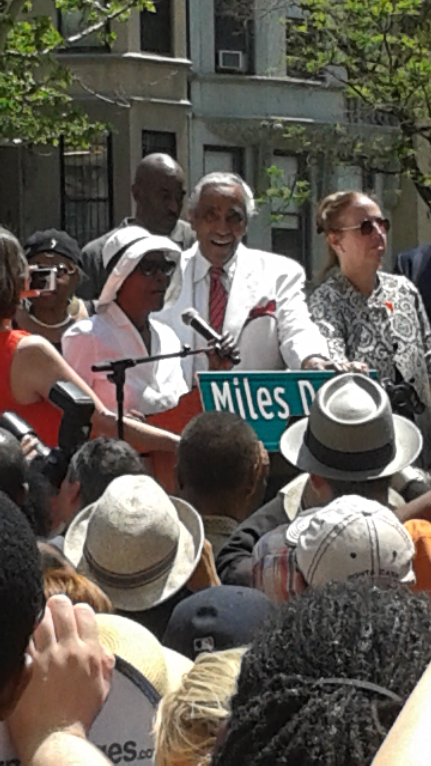 Congressman Charlie Rangel and Ms. Cicely Tyson at the Miles Davis Way Dedication Ceremony.